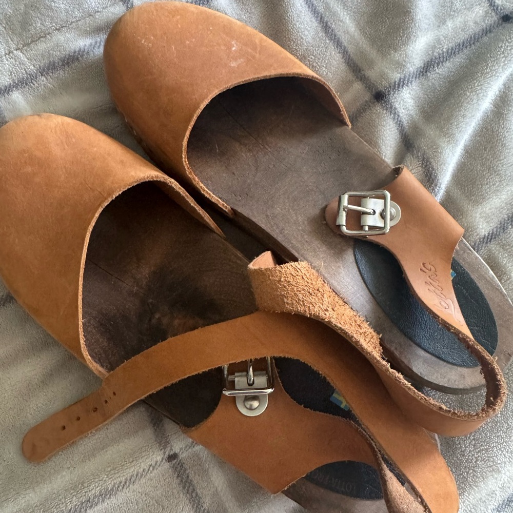 Lotta From Stockholm Tan Leather Mules